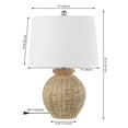 thumbnail image 6 of JONATHAN Y Nora 22" Rustic Coastal Rattan Globe LED Table Lamps, Brown (Set of 2), JYL4050A-SET2, 6 of 7