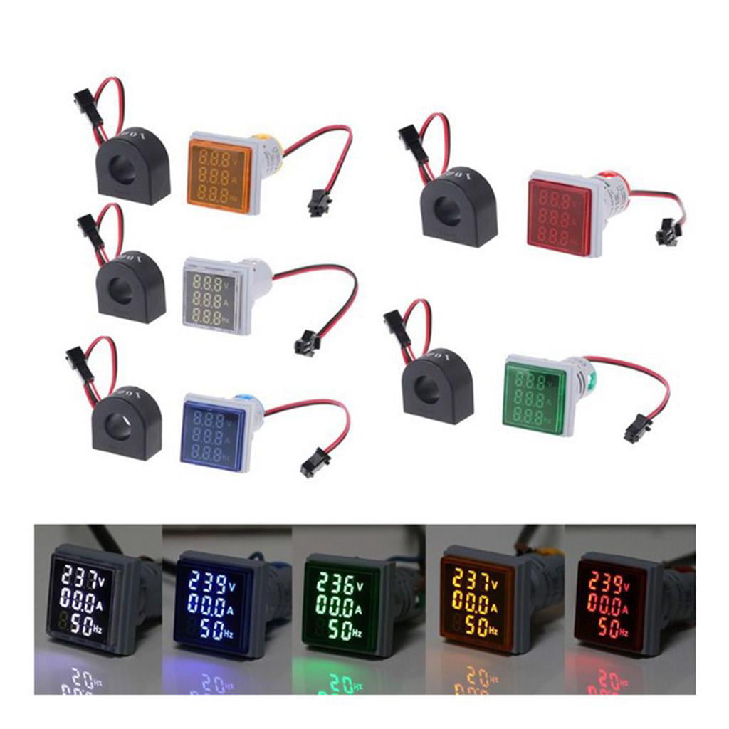 LED Digital Display Voltage Current Frequency 3in1 Signal Indication Meter Light 