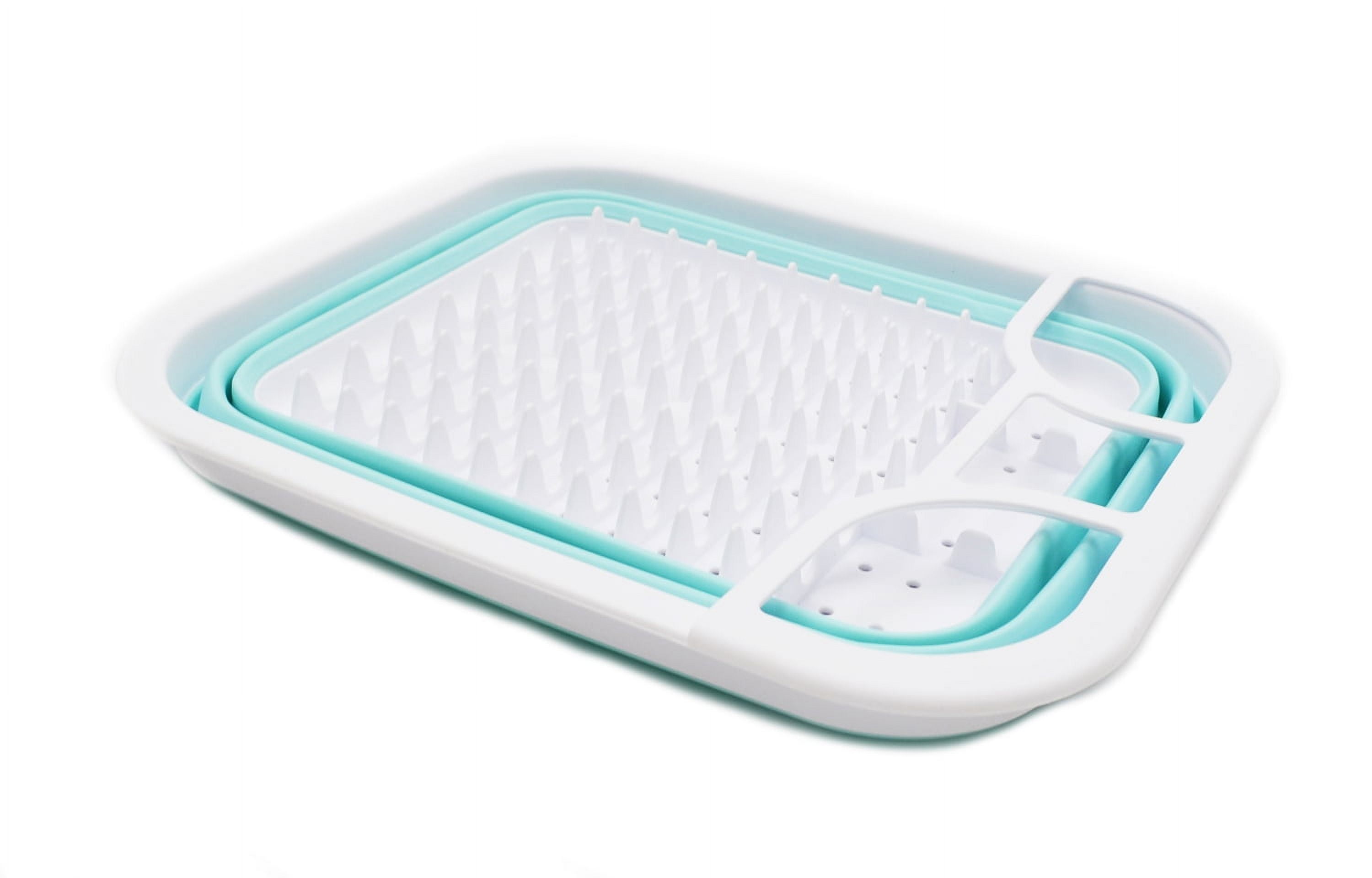 SAMMART Collapsible Dish Drainer - Foldable Drying Rack - Portable Dinnerware Organizer - Space Saving Kitchen Storage Tray