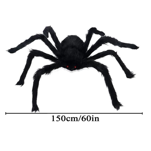 Halloween Crâne de Simulation Grande Araignée Ornement Araignée Réaliste Effrayante avec Pattes Ajustables Réutilisable pour Décorations Intérieures Extérieures Fournitures de Fête 90cm125cm150cm Ensemble de Décoration en Velours
