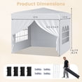thumbnail image 3 of Gymax 10 X 10 FT Pop up Canopy Tent w/ 4 Sidewalls Wheeled Bag 4 Sandbags 8 Stakes White, 3 of 10