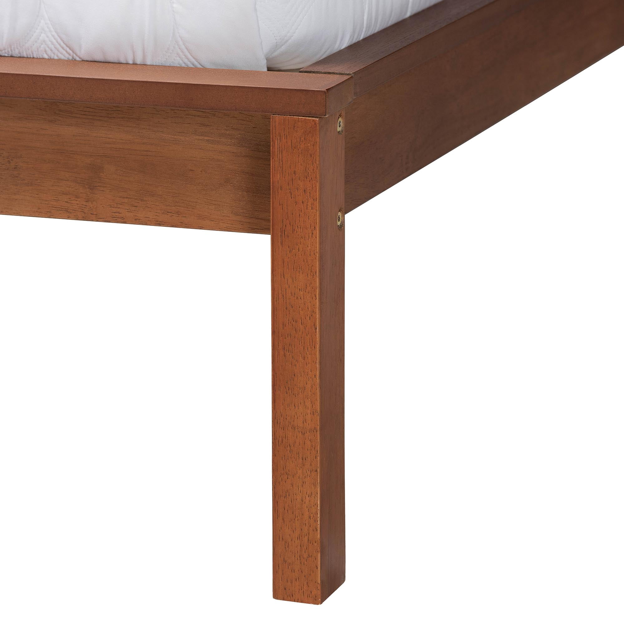 Baxton Studio Cascadia Mid-Century Platform Bed, King, Walnut Brown