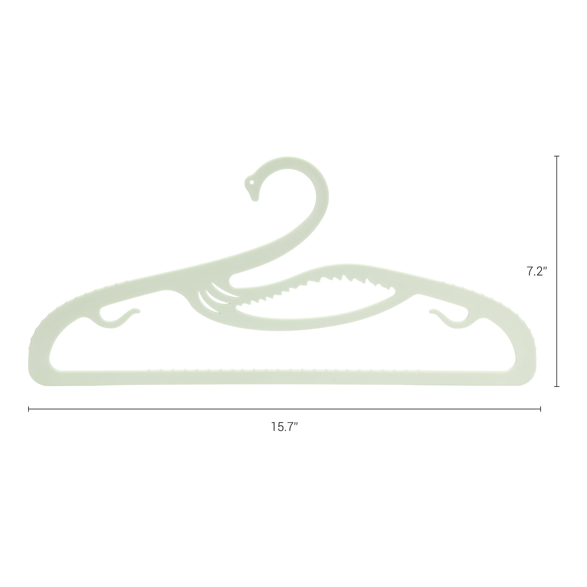 Unique Bargains Plastic Swan Non-Slip Space Saving Clothes Hangers 20 Pack Green