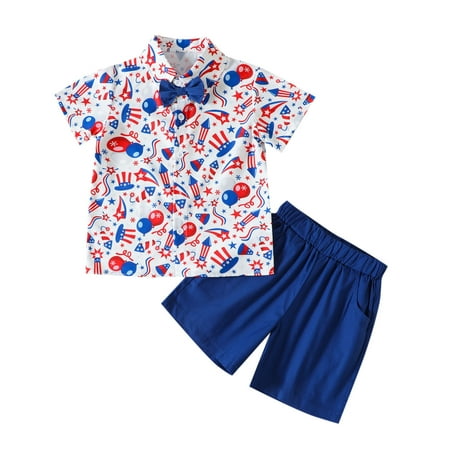 

Follure Toddler Boys Short Sleeve Independence Day 4th Of July Cartoon Prints T Shirt Tops Shorts Child Kids Gentleman Outfits Boys Toddler Sweatsuit Boy Track Suit Size 8