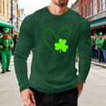 thumbnail image 2 of Posijego Big and Tall Mens St Patrick's Day Shirt Slim Muscle Long Sleeve Basic Tee Shirts Stretch Pullover Tops, 2 of 5
