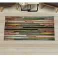 thumbnail image 1 of Wooden Print Decorative Rug, Brown Old Hardwood Floor Plank Grunge Lodge Garage Natural Rural Graphic, Quality Carpet for Bedroom Dorm and Living Room, 6 Sizes, Pale Redwood, by Ambesonne, 1 of 1