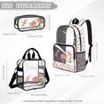 thumbnail image 4 of Kuiaobaty Lily Dragonfly Print Clear Backpack Set for Girls Lightweight Clear Backpack and Pencil Case with Side Pockets Heavy Duty Bookbag with Lunch Bag for School, 4 of 5