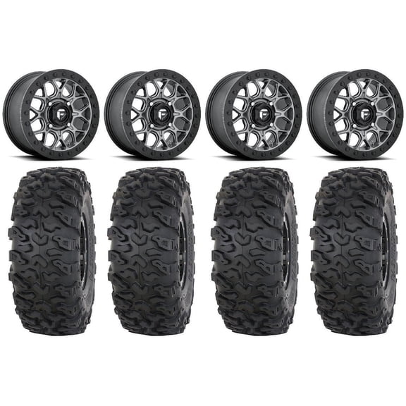 Fuel Tech Beadlock 15" Wheels Gm 33" Roctane T4 Tires Sportsman RZR Ranger