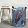 thumbnail image 1 of YFYANG Waterproof Laundry Hamper, Retro Feather Pattern Laundry Basket Oxford Fabric with Handle Foldable, S, 1 of 8
