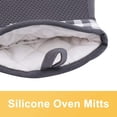 thumbnail image 3 of Silicone Oven Mitts Heat-Resistant for Oven Baking, Grey, 3 of 4