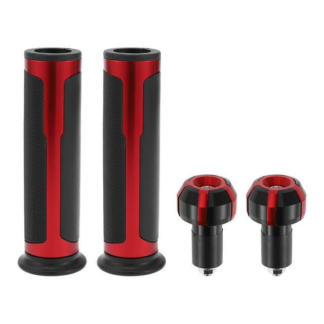 Kit de cubiertas para manillar de motocicleta Unique Bargains 7/8" 22mm 15/16" 24mm, antideslizante, de aleación de aluminio y goma, para motocicleta, scooter, bicicleta, ATV, rojo, 1 juego