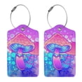 thumbnail image 3 of Magic Mushroom Geometry Psychedelic Luggage Tag for Suitcase 2 Pack Leather Travel Bag Baggage Identifiers Privacy Cover ID Label, 3 of 5