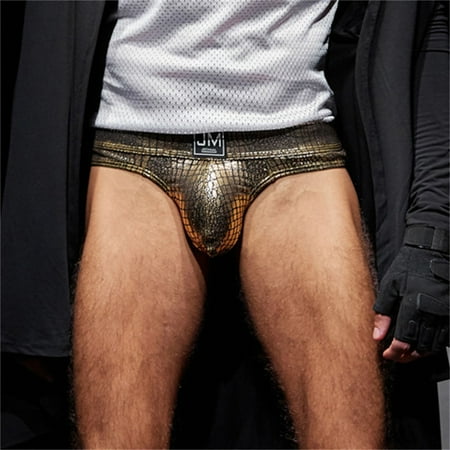 

Yunmic Mens Clearance Men s Fashion Casual Sexy Passionate Hot Cracked Leather T-shaped Sports Hip-lifting And Protruding Men s Underwear
