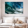 thumbnail image 2 of Elephant Stock Sparkling Wave Wall Art - Horizontal Canvas Wall Art - Living Room Wall Decor - Beach Canvas - Teal And Blue Decor By Photoinc Studio - 51" x 34", 2 of 8