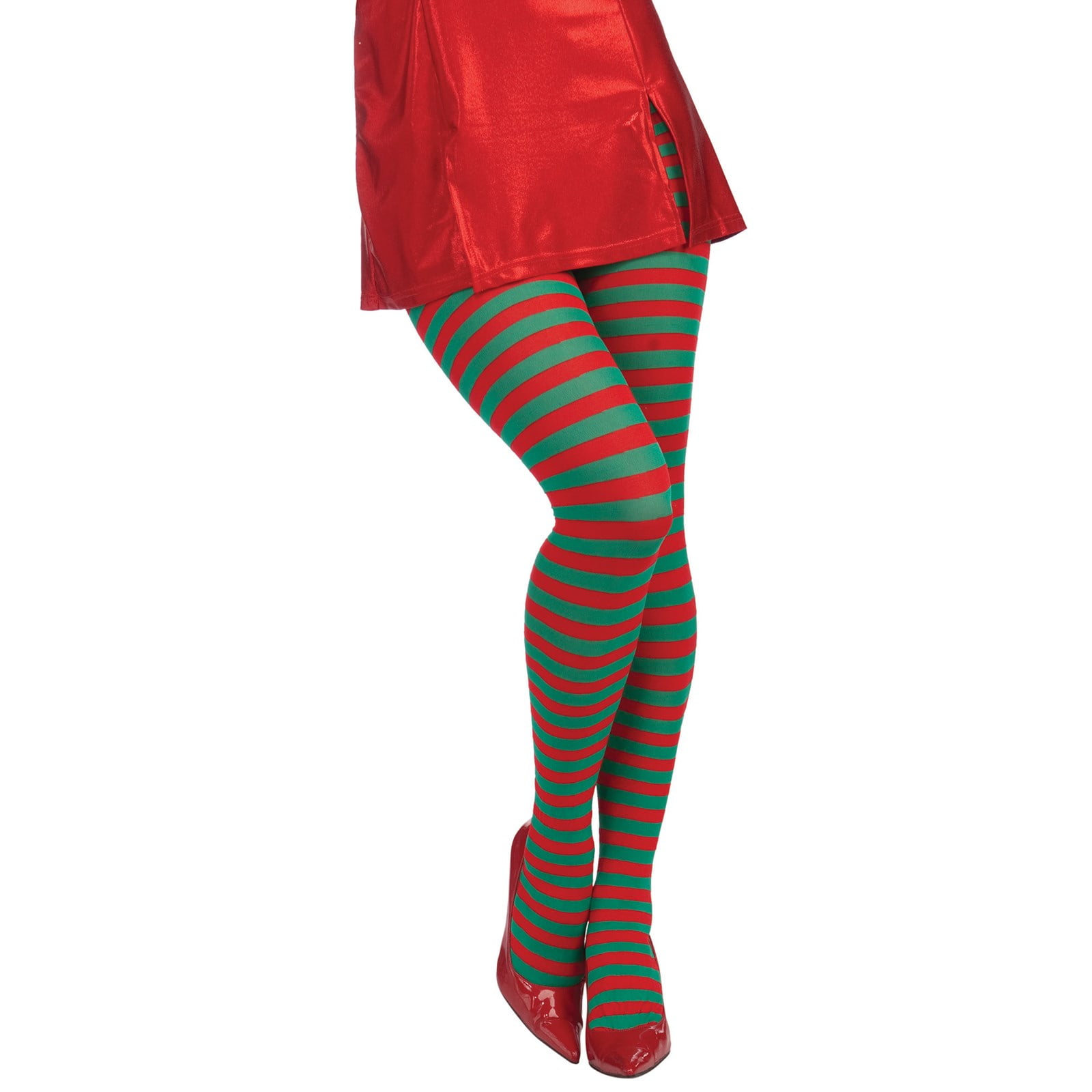 Koitniecer Christmas Striped Tights Full Length Tights Thigh High Stocking for Christmas Costume Accessory
