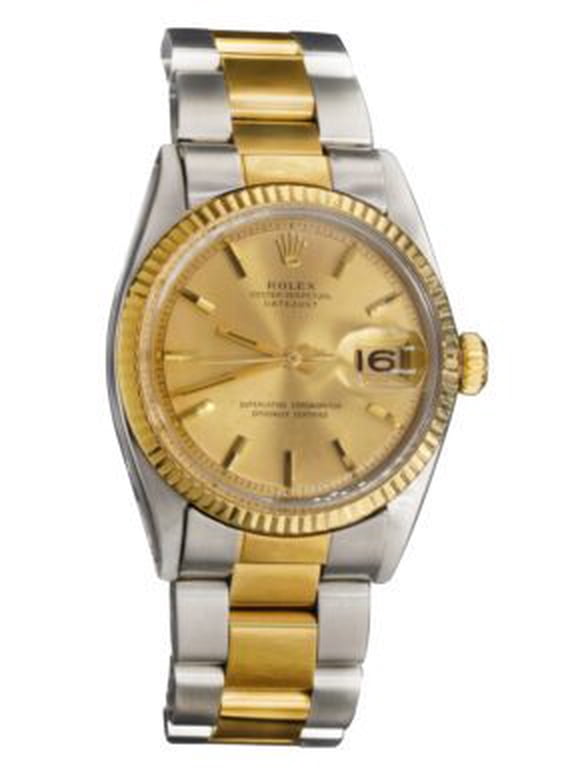 Pre-Owned Mens Rolex Two-Tone Yellow Gold and Stainless Steel Datejust Watch 1601