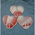 thumbnail image 3 of Pink and White Heart Shaped Peace Sign Handmade Stained Glass Sun Catcher Ornament, 3 of 9