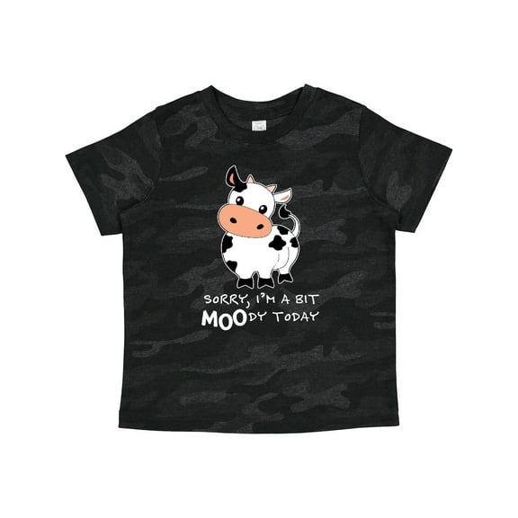 Inktastic Sorry, I'm a Bit Moody Today Cute Cow Pun Boys or Girls Toddler T-Shirt