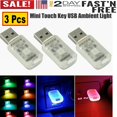 thumbnail image 1 of 3Pcs USB LED Atmosphere Lights Mini Car Interior Accessories Ambient Lamp, 1 of 9