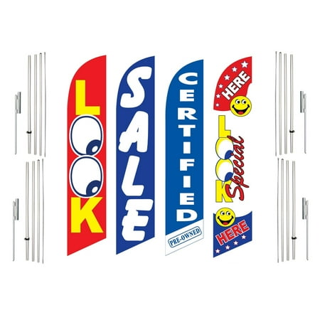 4 Swooper Flags With 4 Pole Kits Look Sale Certified Pre Owned Special Look Here