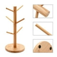 thumbnail image 3 of Bamboo Coffee Mug Tree,Mug Rack, Coffee Cup Holder for Countertop, Wooden Coffee Cup Holder Stand, Coffee Mug Holder with 6 Hooks, 3 of 8