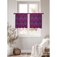 thumbnail image 2 of Pink Turquoise Abstract Sheer Curtains 54 Inch Length 2 Panels Set, Ethnic Modern Geometric Aesthetics Voile Window Treatment Rod Pocket Short Kitchen Curtains Drapes for Bedroom 52"x54"x2, 2 of 7