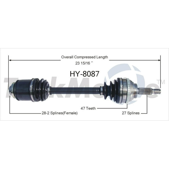 CV Axle Shaft Fits select: 2001-2005 HYUNDAI XG