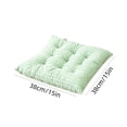 thumbnail image 3 of Thick Striped Corduroy Square Seat Cushion with Fixed Ties 38x38cm Office Dining Window Futon Chair Pad,Green, 3 of 6