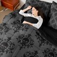thumbnail image 4 of Homewish Goth Halloween Skull 7-Piece Twin Bedding,Bohemian Damask Bedding Comforter Set,Gray Black,Black Reversible, 4 of 8