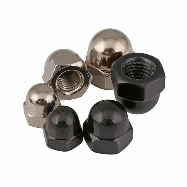 10 Pcs Écrou Rond en Zinc Nickelé / Noir M3 M4 M5 M6 M8 - Écrou Hexagonal M12 GB923