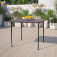 thumbnail image 2 of Bowery Hill Modern 34" Square Plastic Bi-Fold Table in Brown, 2 of 8