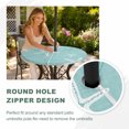 thumbnail image 4 of Round Outdoor Tablecloth with Umbrella Hole and Zipper, Vintage Mint Green Starfish Tablecloth with Elastic Waterproof, Summer Coastal Beach Marine Life Patio Table Covers for 31" - 35" Pool Tables, 4 of 9