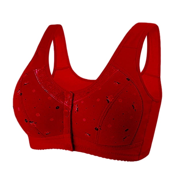 Pavied Wireless Bras Front Closure Bras Seamless Bras High Support Bras For Women Adjustable Strap Full Coverage Up Bras Comfortable No Underwire Wireless Bras Plus Size Bra Feelingirl Bra Red 52