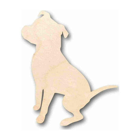 Unfinished Wood Pitbull Dog Silhouette - Craft- up to 46" DIY 7" / 1/4"