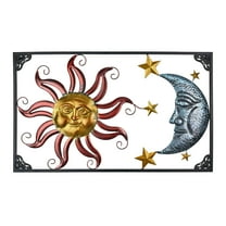 Zeckos Tri-Color Metal Art Celestial Sun Moon and Stars Wall Décor