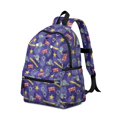 thumbnail image 2 of Police and Star Purple Pattern Backpack for School, Cute School Bag with Adjustable Shoulder Straps and Padded Back, 13.4"x11"x4.7", 2 of 5
