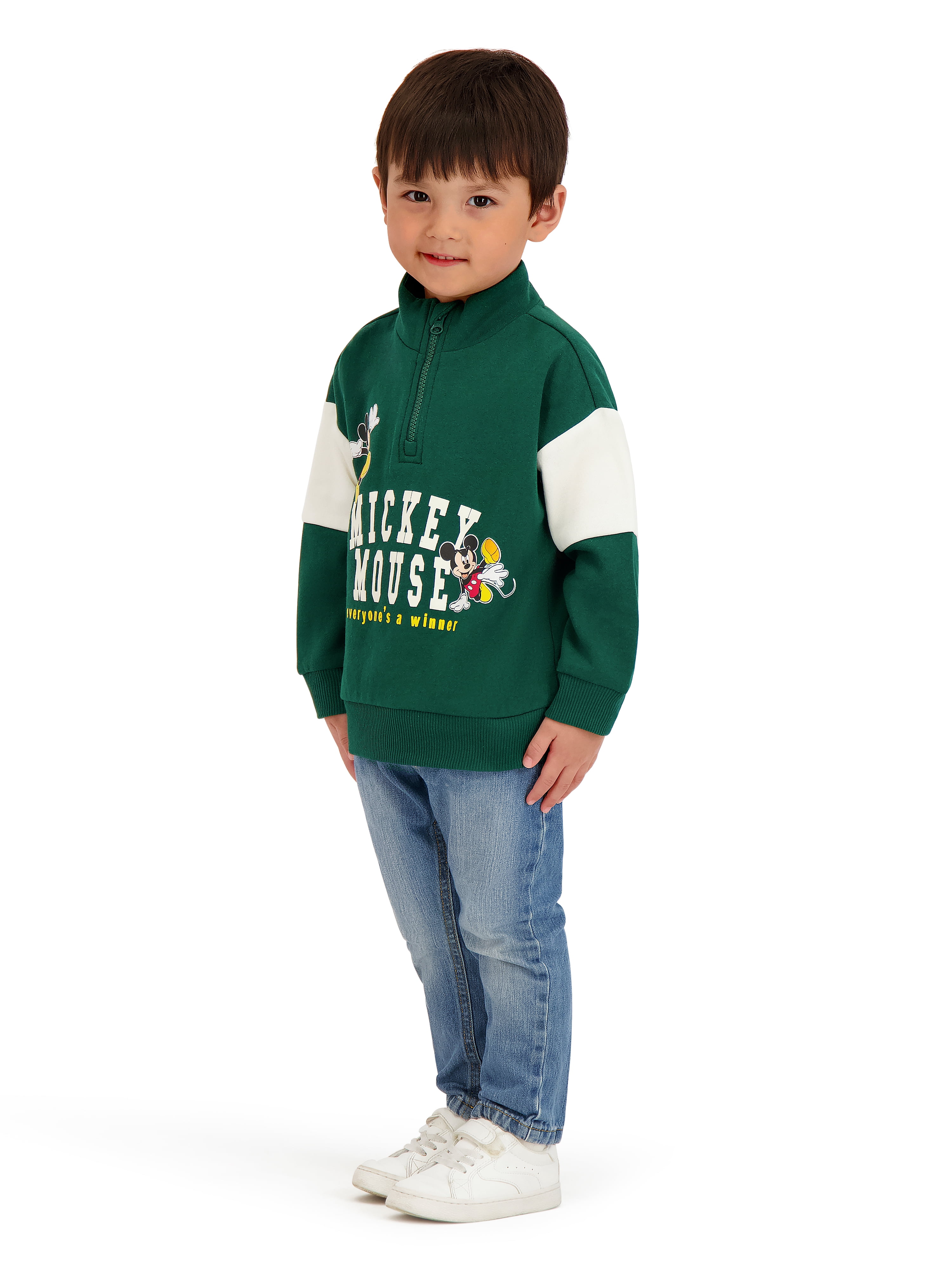Mickey Mouse Toddler Boys Quarter Zip Top, Sizes 12 Months - 5T