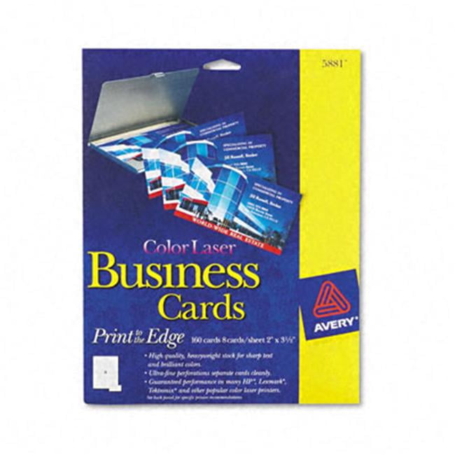 avery 5881 laser glossy business cards 2 x 3 1 2 white 8 per sheet avery 5881
