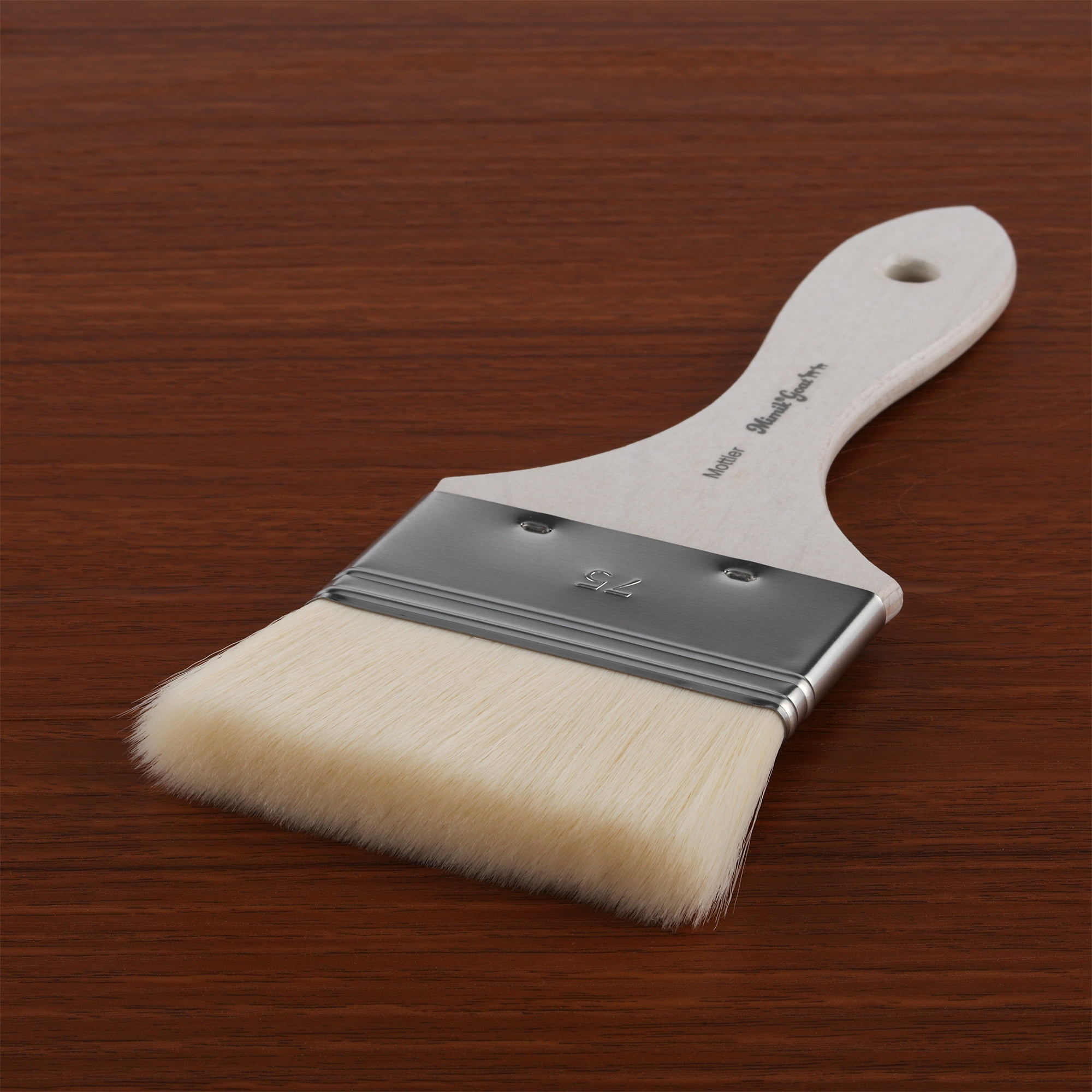 Creative Mark Mimik Synthetic Goat Hair Mottler Paint Brush 3" - Short Handle Flat Watercolor Brush- Soft, Absorbent, Synthetic Paint Brush for Watercolor, Oil & Acrylic- Rust-Proof Ferrule- Handmade