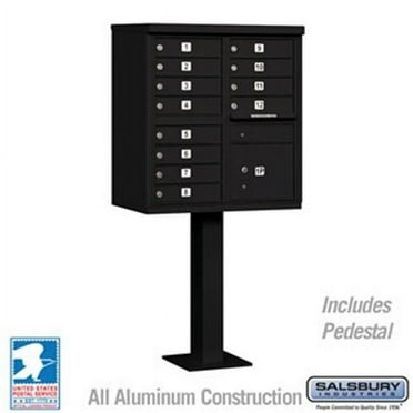 Salsbury 3312BLK-U Cluster Box Unit - 12 A Size Doors - Type II, Black - USPS Access, 30.5 x 62 x 18 in.