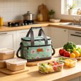 thumbnail image 4 of FastXmas Lunch Bag, Insulated Lunch Box, Soft Cooler Cooling Tote , Double Zipper and Handle Design Lunch Bag for Adult Men Women, Black(9.8"x6.3"x7.8"), 4 of 6