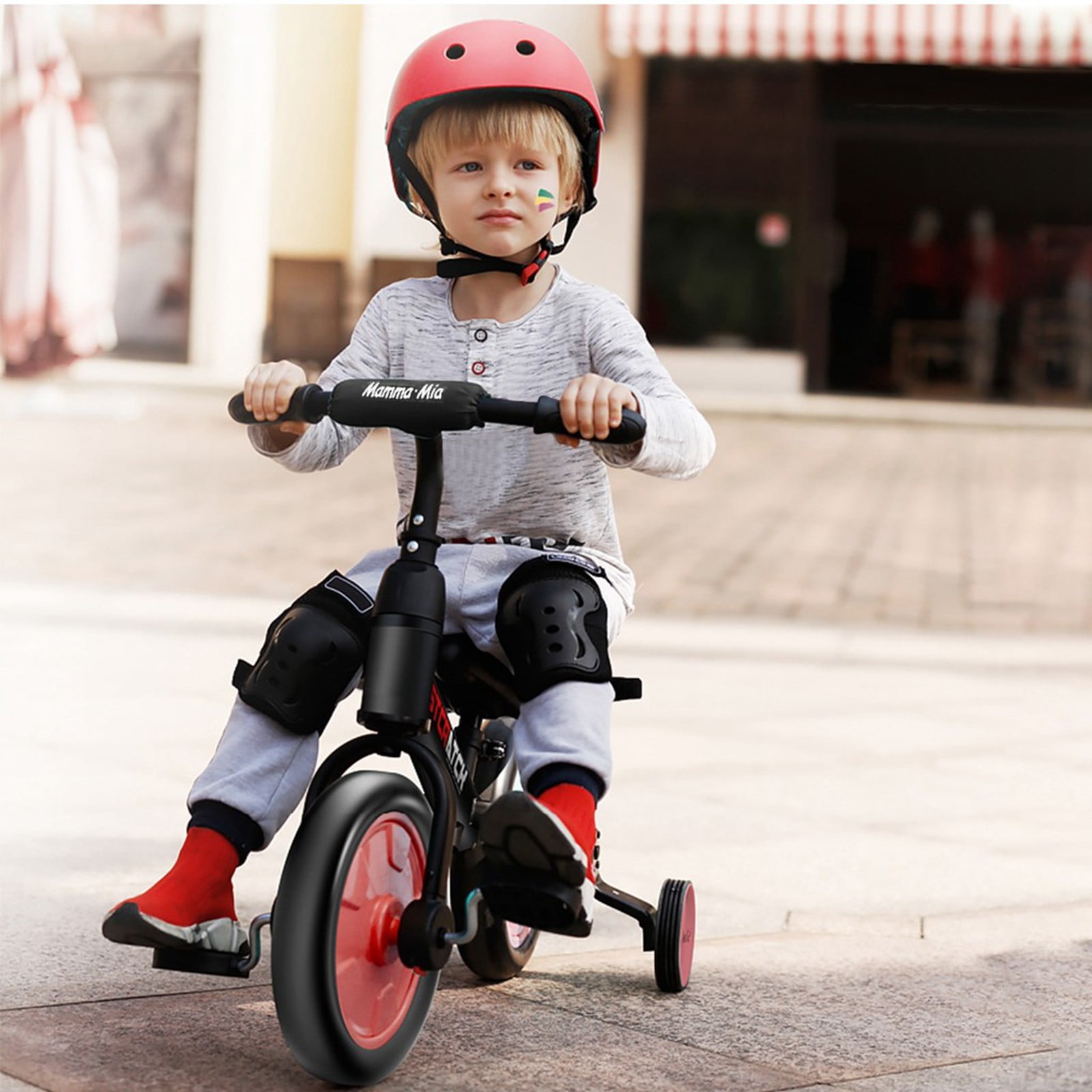 Hi Quality 4 in1 Children Baby Trike Tricycle Rubber Wheel Ride Bike Rain Cover 