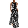 thumbnail image 1 of Robe Teinture sur Nœuds Violette Noire Robe Maxi à Imprimé Spirale Mode de Rue Bohemia Longues Robes Femme Design Sans Manches Surdimensionné Vestido, 1 of 5