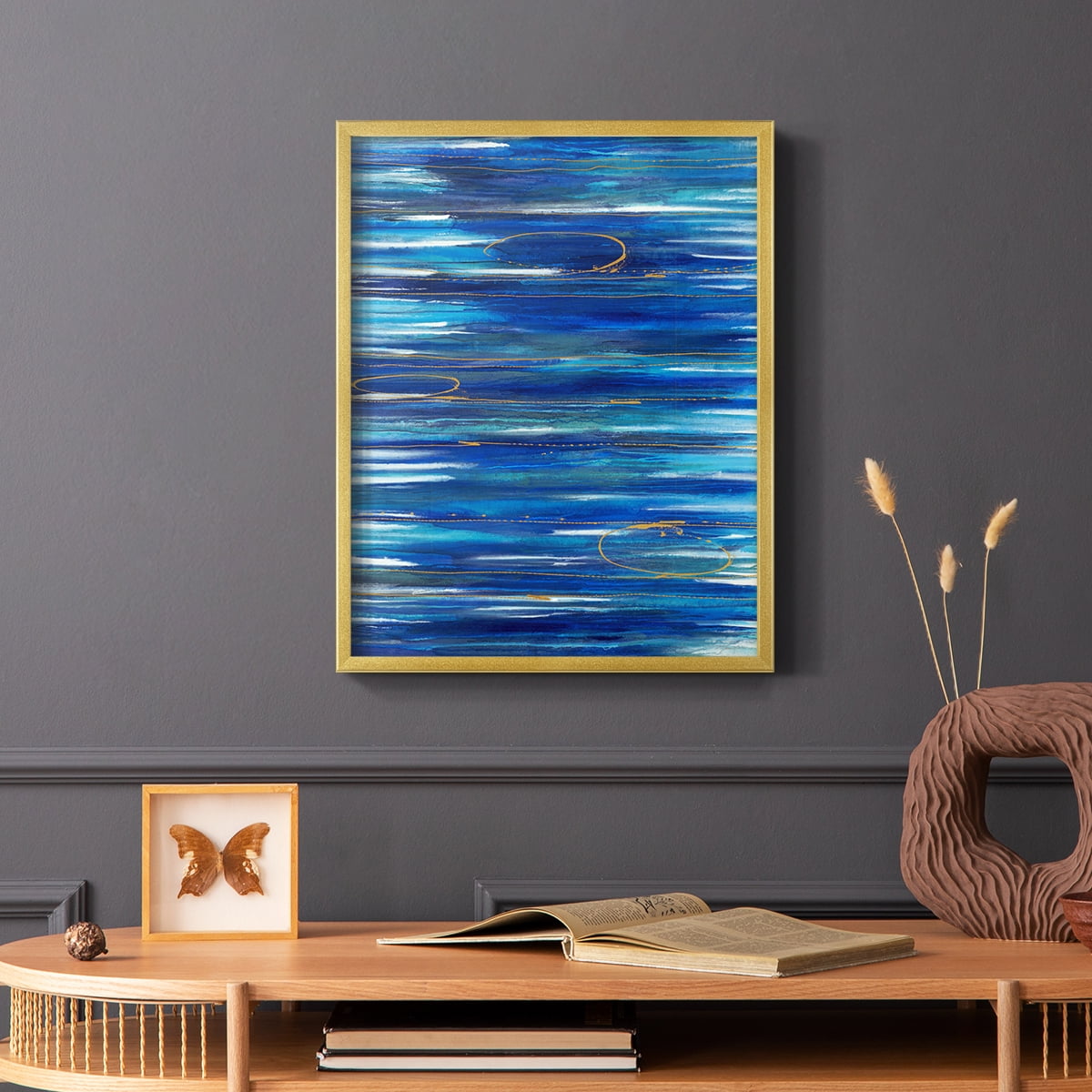 Waterworld Framed Print in Gold Solid Wood 16 x 20 Framed Print