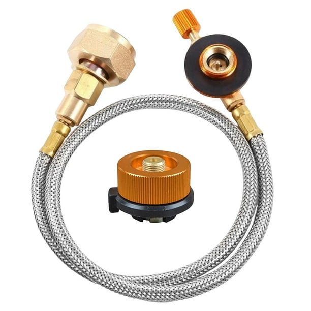 Greeniant Propane Refill Adapter with Hose Flat Connector Cylinder Tank Tank Kits de desorden para acampar Opción 3 3.9x2.8 cm