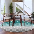 thumbnail image 4 of Teal Grey Ombre Morocco Pattern Large Area Rugs for Bedroom Living Room, Soft Non Slip Carpet Bedside Rug, Modern Moroccan Geometric Round Floor Cover Kitchen Accent Rug 8' for Dining Room/Office, 4 of 9