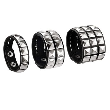 Glow-in-the-Dark Pyramid Bracelet – Rubber/Silicone Cuff For Punk, Gothic, Metal & Rockabilly Style
