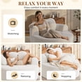 thumbnail image 5 of Muumblus 54" Oversized Round Indoor Chaise Lounge Chair, Boneless Cloud Couch, No Assembly Required, Floor Sofa Chair for Living Room, Beige, 5 of 9