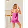 thumbnail image 3 of Ekouaer Satin Pajama Set Women Lingerie Pjs Camisole Top and Shorts with Ruffle Sleepwear, 3 of 6