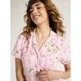 thumbnail image 2 of Joyspun Women's Dreamy Soft Collection Notch Collar Top and Shorts Pajama Set, 2-Piece, Sizes XS-3X, 2 of 6